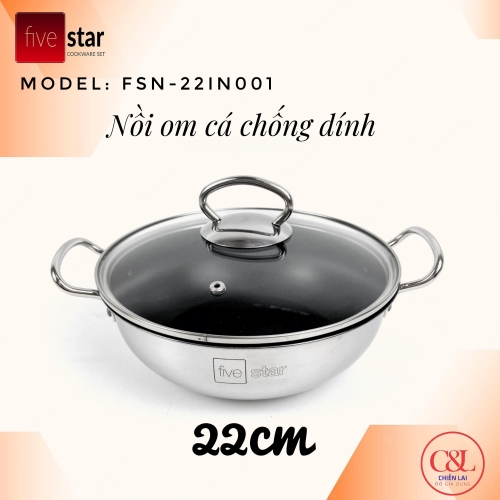 Nồi om cá chống dính Fivestar 22cm