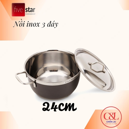 Nồi inox 3 đáy Fivestar 24cm màu