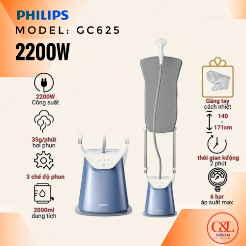Bàn ủi hơi nước đứng Philips GC625