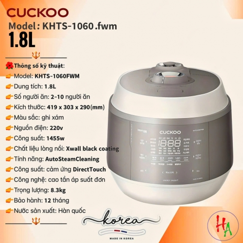 Nồi cơm cao tần Cuckoo KHTS1060F 1,8L
